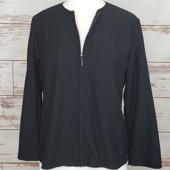 Eileen Fisher Full Zip Black Cardigan S - Picture 1 of 6